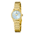 Festina Damenuhr mit goldfarbenem Metallband und blauem Zifferblatt