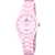 Damenarmbanduhr mit rosa Keramikband, rundem Zifferblatt mit Strichindizes und Festina-Logo