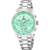 Festina Damenuhr mit Chronograph: rundes Edelstahlgehäuse, Armband, grünliches Zifferblatt