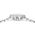 Chronographe en acier inoxydable avec couronne et poussoirs, boîtier visible