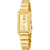 Damenarmbanduhr in Gold mit rechteckigem Zifferblatt und Edelstahlarmband