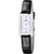 Damenarmbanduhr Festina mit schwarzem Lederarmband und rechteckigem Gehäuse, weißem Zifferblatt