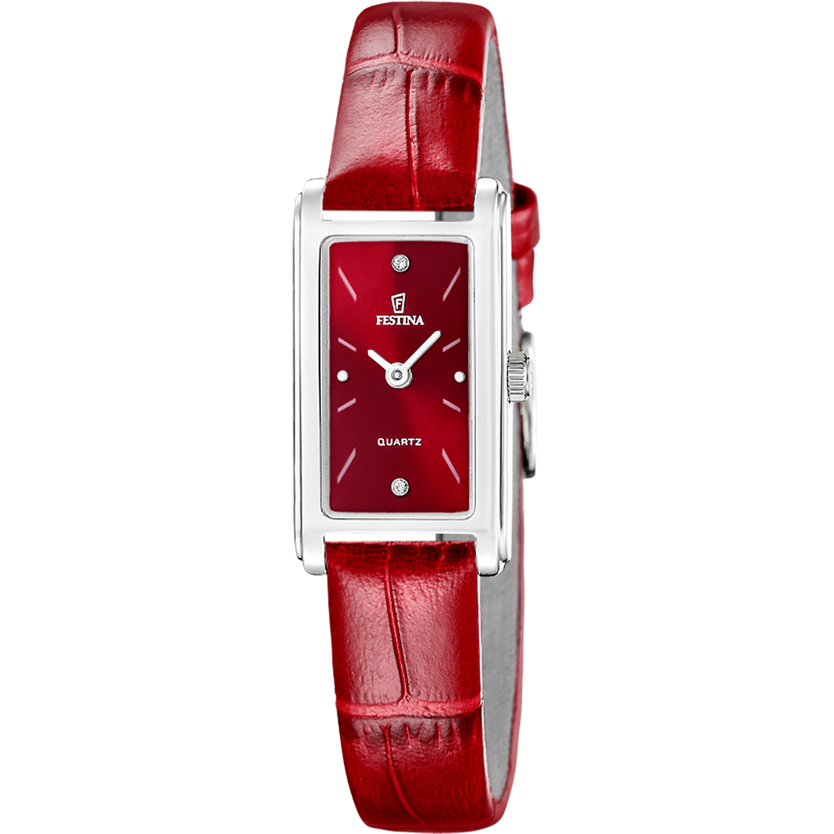 Festina Mademoiselle F20769/3 Damenuhr Rot • Quarzwerk • Lederarmband