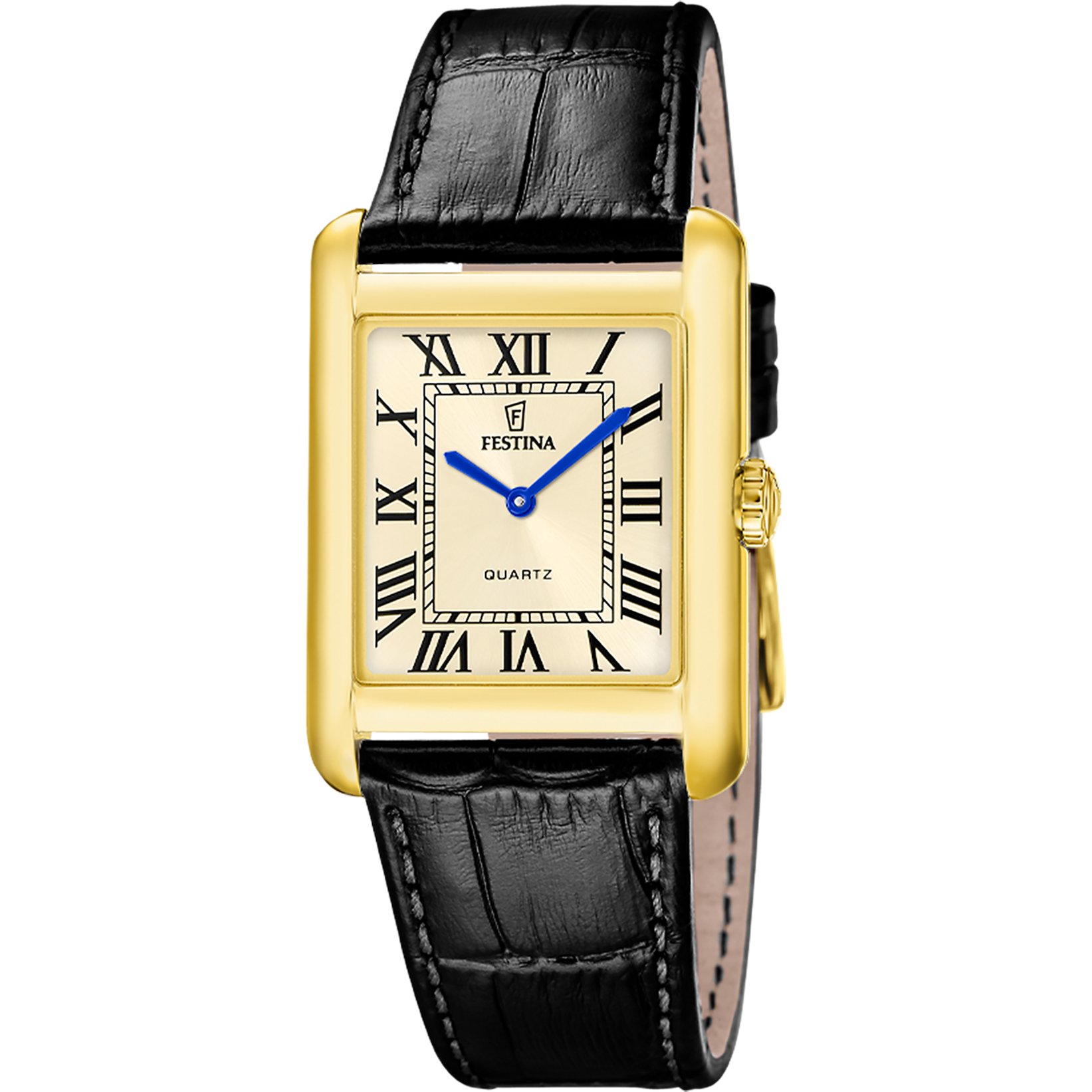 Festina On The Square F20772/2 Herrenuhr Gold • Quarzwerk • Lederarmband
