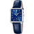 Herrenarmbanduhr Festina mit blauem Zifferblatt, eckigem Gehäuse und dunkelblauem Lederarmband