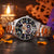 Festina Armbanduhr mit Edelstahlarmband und floralem Totenkopf-Zifferblatt