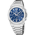 Herren-Chronograph Uhr mit blauem Zifferblatt und silbernem Edelstahlarmband