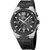 Festina Vallée Herrenuhr mit schwarzem Zifferblatt, Chrono-Subdials & Lederarmband