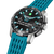 Montre Festina Hybrid en titane, avec bracelet en silicone bleu, cadran noir et lunette argentée