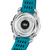 Montre hybride Festina en titane, vue arrière avec bracelet en silicone bleu et boîtier en métal