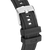 Bracelet de montre avec boucle argentée, inscription « CONNECTED » et bracelet perforé.