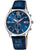Festina Chronograph mit blauem Lederarmband, rundem Gehäuse und Mineralglas