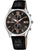 Herren-Chronograph mit schwarzem Zifferblatt, Chronographen-Subdials und schwarzem Lederarmband