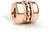 Charm en acier inoxydable couleur or rose avec motif cœur sur un anneau cylindrique
