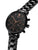 Schwarze Damenuhr mit Metallarmband und Mineralglas, Chronographen-Zifferblatt mit Datum