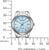 Montre pour femme avec cadran bleu et boîtier en acier inoxydable, avec mesure de taille