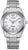 Montre pour femme avec bracelet en acier inoxydable argenté et cadran rond, date à 7 heures.