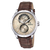 Festina Herrenuhr mit beigem Zifferblatt und braunem Lederband, Quarzwerk