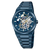 Festina Herren-Automatikuhr: blaues Zifferblatt, sichtbares Automatikwerk, blaues Metallarmband