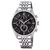 Festina Chronograph-Herrenuhr mit schwarzem Zifferblatt und Edelstahlarmband