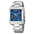 Herren-Chronograph mit silbernem Edelstahlband und blauem Zifferblatt
