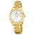 Festina Damenuhr mit goldfarbenem Metallband und weißem Perlmuttzifferblatt