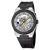 Festina Herrenarmbanduhr mit Skelettzifferblatt, Automatik, schwarzem Lederband und Edelstahlgehäuse