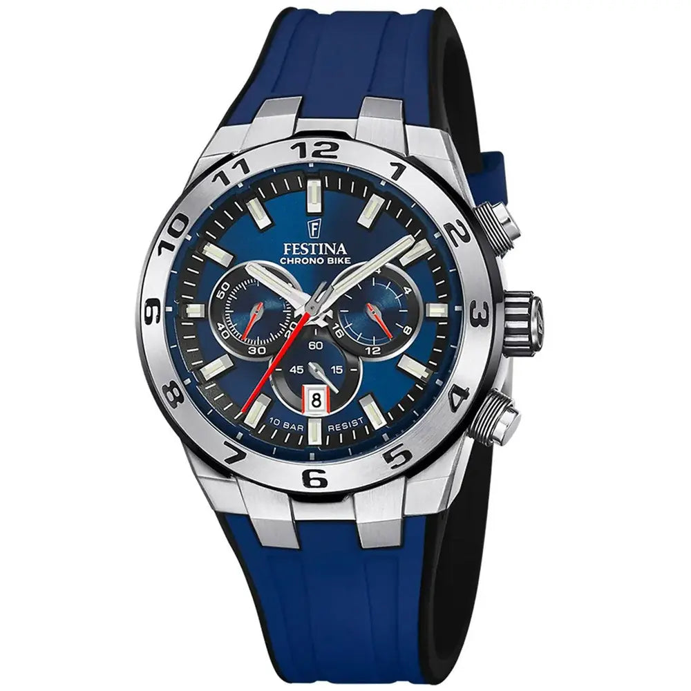 Festina Chrono Bike F20671/1 Montre Homme Bleue • Chronographe avec fonction chrono • Verre minéral