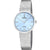 Festina Damenuhr mit silbernem Metallband und blauem Zifferblatt, Saphirglas
