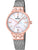 Festina Damenuhr mit Saphirglas, Roségold-Gehäuse und Mesh-Armband, weißes Zifferblatt