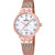 Festina Damen-Armbanduhr, Roségold-Milanaiseband, rundes Gehäuse, weißes Zifferblatt