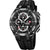 Chronographe Festina pour homme avec cadran noir et bracelet en métal noir, sur le côté
