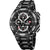 Chronographe Festina pour homme : cadran noir, détails rouges, bracelet en métal noir