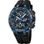Montre pour homme avec cadran bleu et bracelet foncé, chronographe