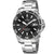 Festina Herren-Diver-Uhr: schwarzes Zifferblatt, Edelstahlband und geriffelte Lünette