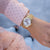 Festina Mademoiselle Damenuhr am Handgelenk, goldfarbenes Maschenarmband und weißes Zifferblatt