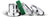Charm en acier inoxydable avec tresse verte, bande de pierres décoratives et ouverture latérale