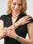 Charm au poignet : charm en acier inoxydable vert avec pierres, monture couleur or rose