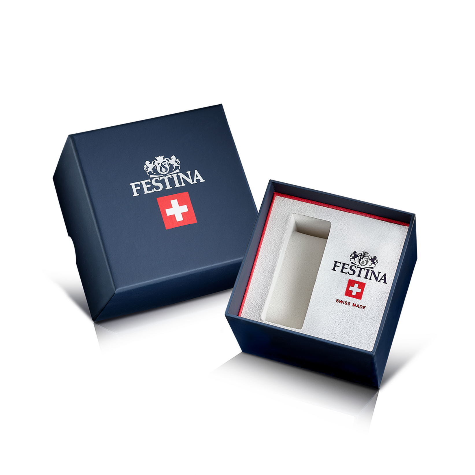 Festina Geschenkbox mit rotem Akzent und Swiss-Made Aufdruck für Herren-Armbanduhr