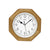Wanduhr mit Eichenholzrahmen, weißem Zifferblatt, schwarzen Zeigern und Mineralglas