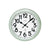 Wanduhr rund mit mintfarbenem Rahmen, Mineralglas, schwarzem Ziffernblatt und AMS