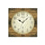 AMS Wanduhr mit braunem Holzstruktur-Gehäuse, beige Zifferblatt, Mineralglas, Funkuhr