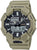 Montre Casio G-Shock pour homme avec boîtier beige, cadran numérique rond et éléments de chronographe distinctifs