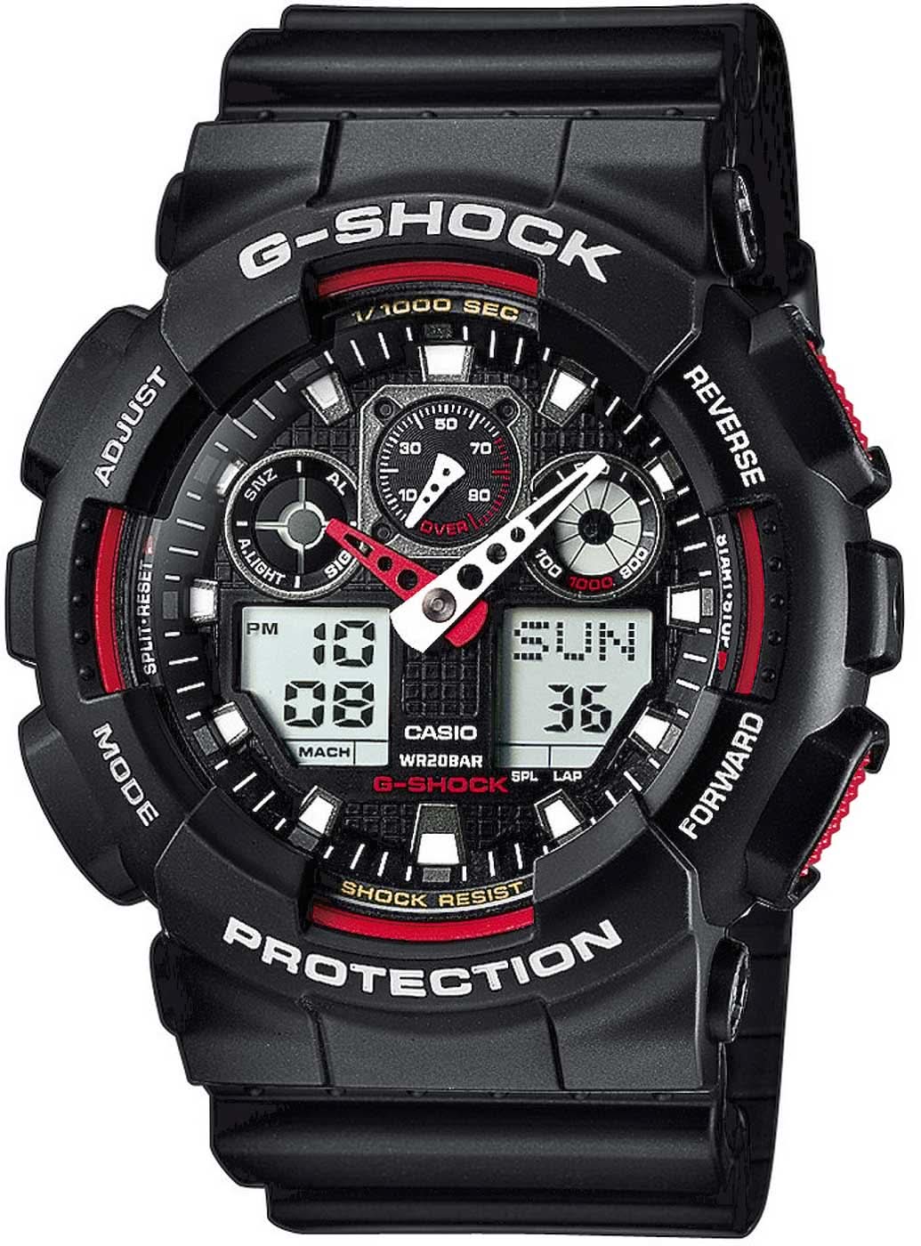Montre Casio G-Shock noire pour homme, cadran analogique-numérique avec boîtier de protection