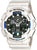 Montre pour homme avec boîtier blanc et cadran noir, affichage chronographe