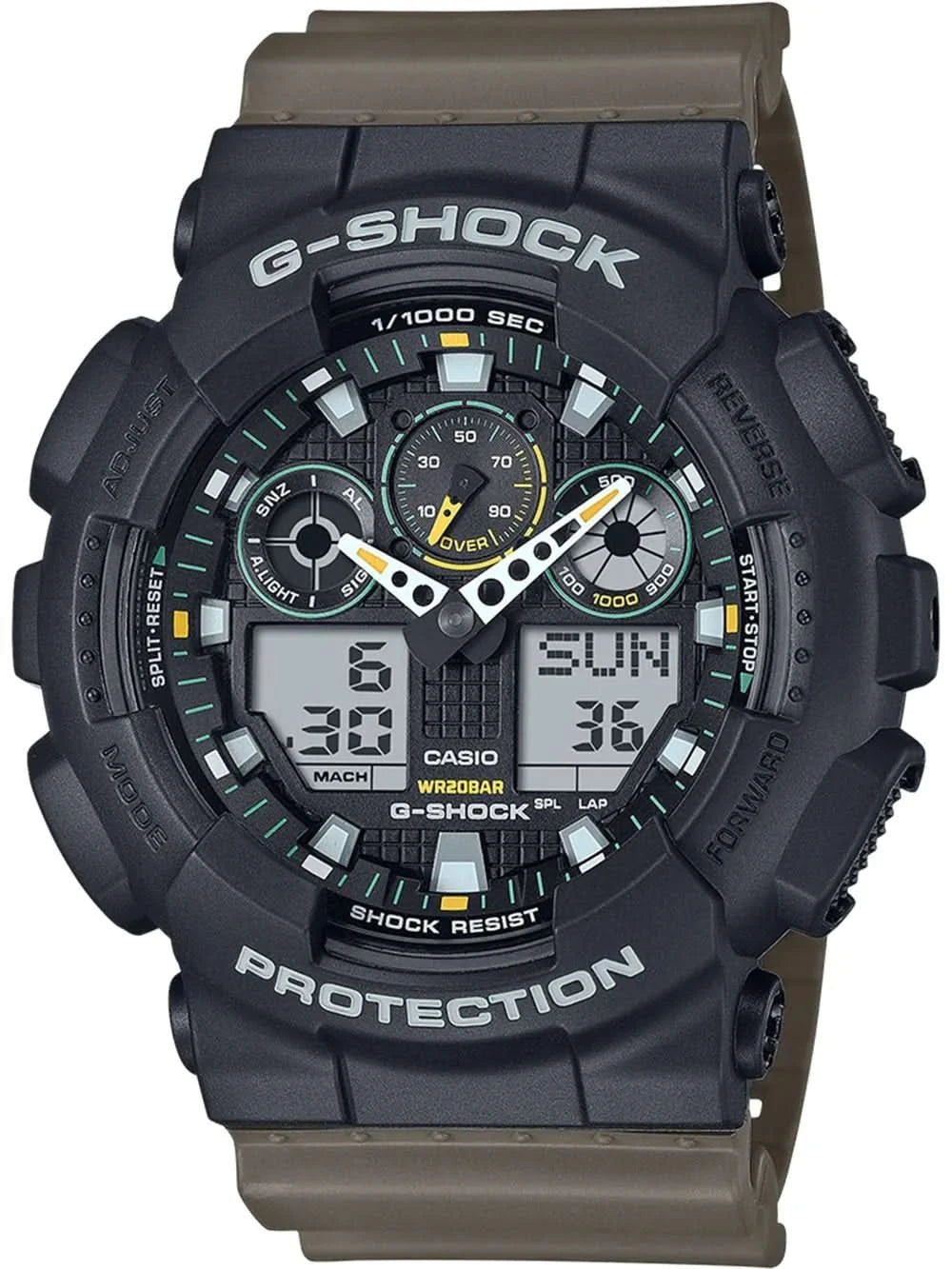Casio G-Shock montre pour homme avec cadran sombre et bracelet en plastique gris