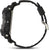 Montre bracelet pour homme de profil avec bracelet noir, poussoirs sur la lunette