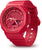 Montre homme avec boîtier rouge, cadran rouge et cadre de protection robuste.