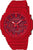 Montre Casio G-Shock pour homme avec boîtier rouge et cadran analogique rouge.