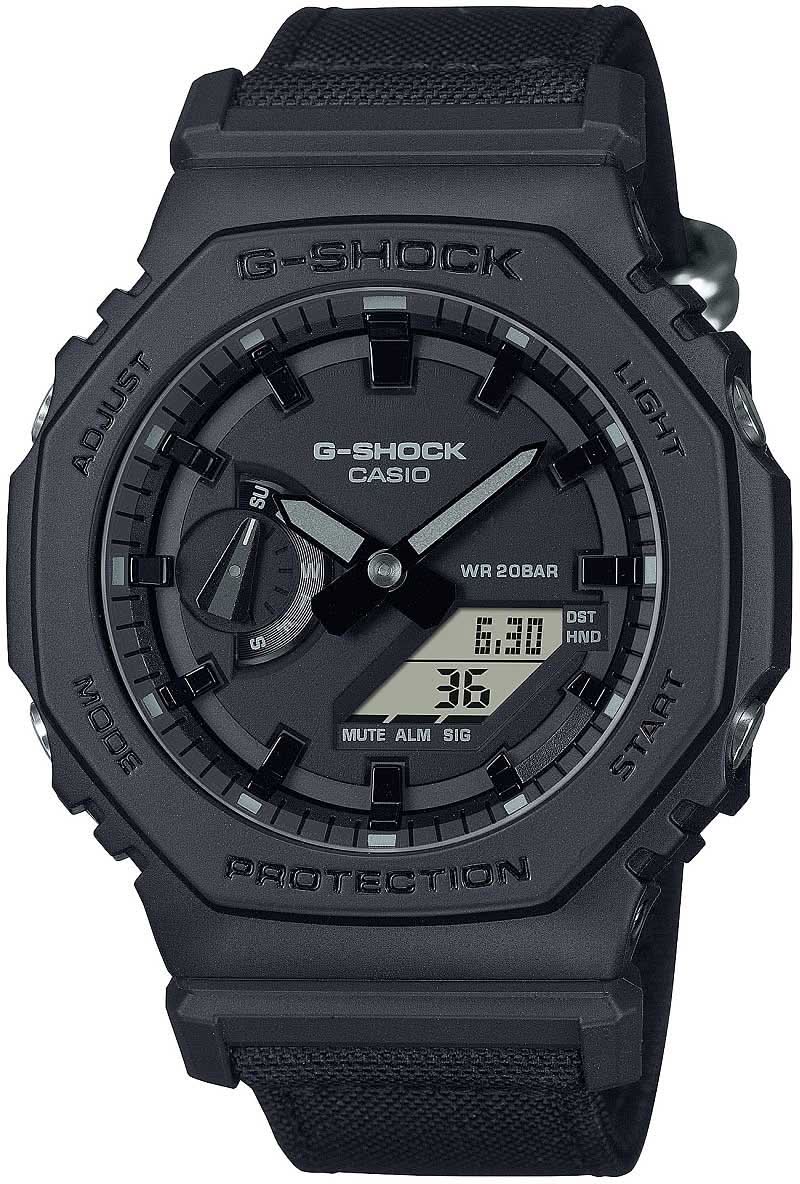 Casio G-Shock montre homme, cadran noir et boîtier en plastique noir